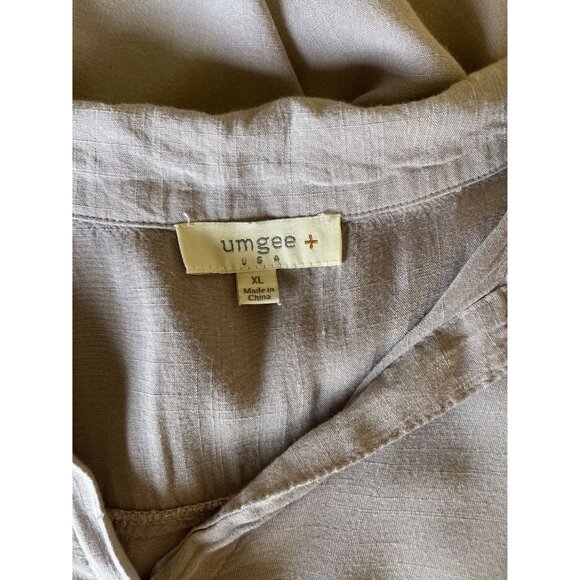 Umgee Size XL Lavender Purple Raw Hem XL Button Up Short Sleeve Shirt Collared 1 - Picture 11 of 11